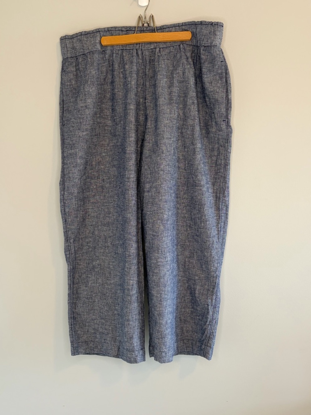 Joe Fresh Men's Heather Blue Chinos 1X Linen-blend Spring Summer Breezy
